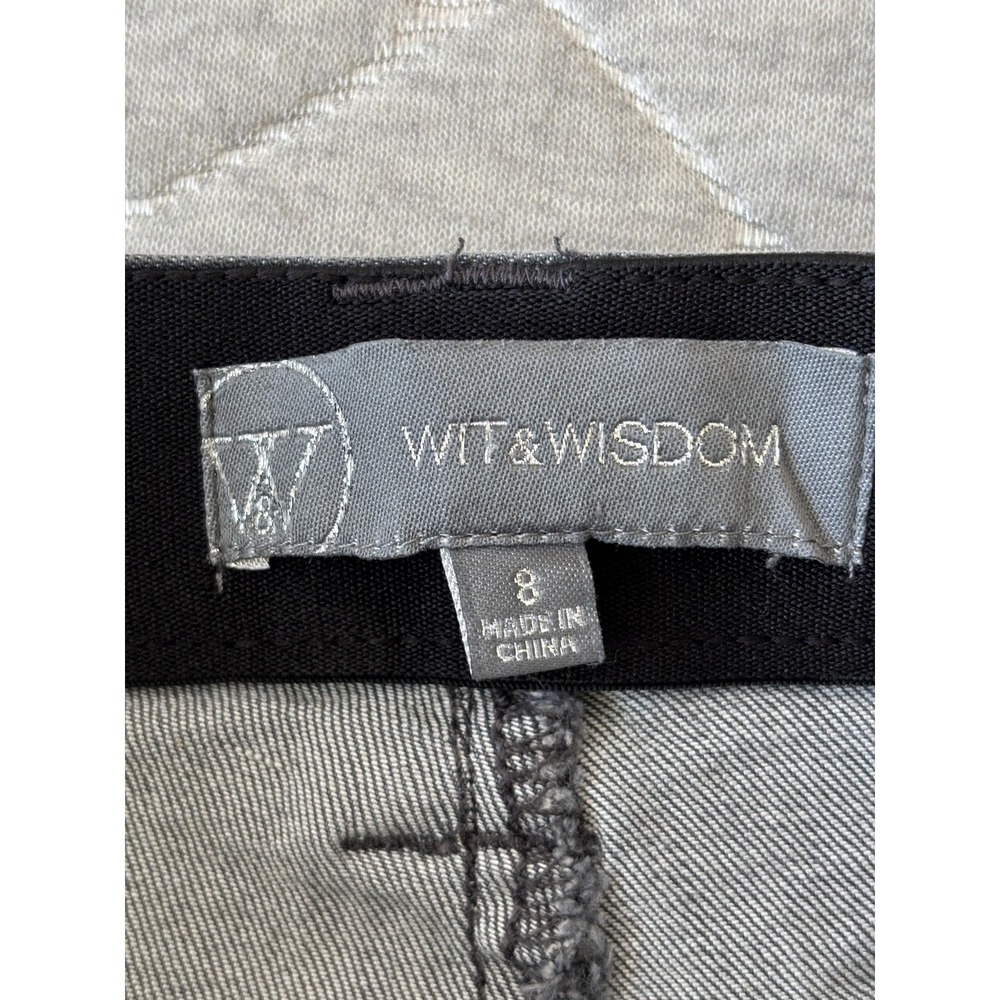 Wit & Wisdom Jeans Womens 8 Gray Wide Leg Crop High Rise Stretch Trousers Pants - Picture 5 of 10